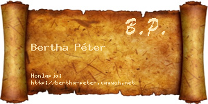 Bertha Péter névjegykártya