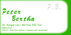 peter bertha business card